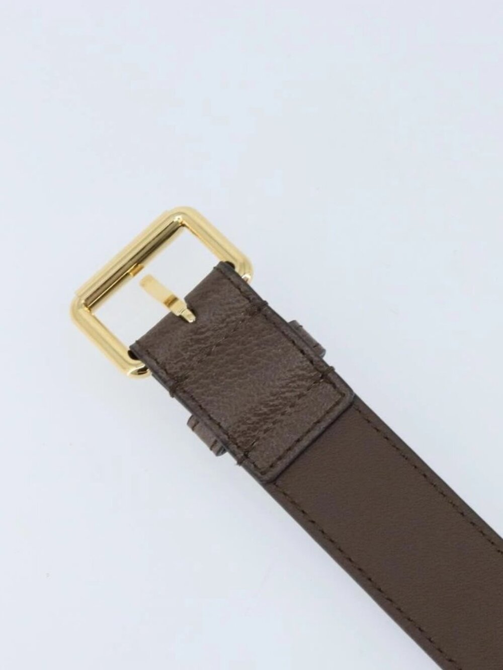 GUCCI Belt Leather 38.6" Brown Gold Auth BA11143 - Picture 7 of 10